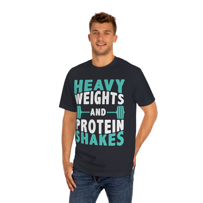 Heavy weights and protein shakes Unisex Classic Tee