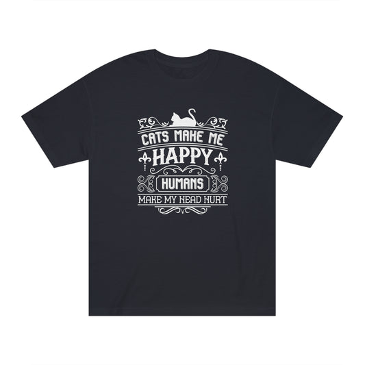 Cat makes me happy Unisex Classic Tee - Shop 4 Me