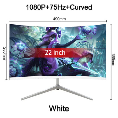 22 Inch 75Hz Ultra Narrow Monitor FHD 1920*1080 LED 99%sRGB Display PC Desktop Computer Gaming IPS Screen Flat Panel VGA/HDMI/DP - Shop 4 Me