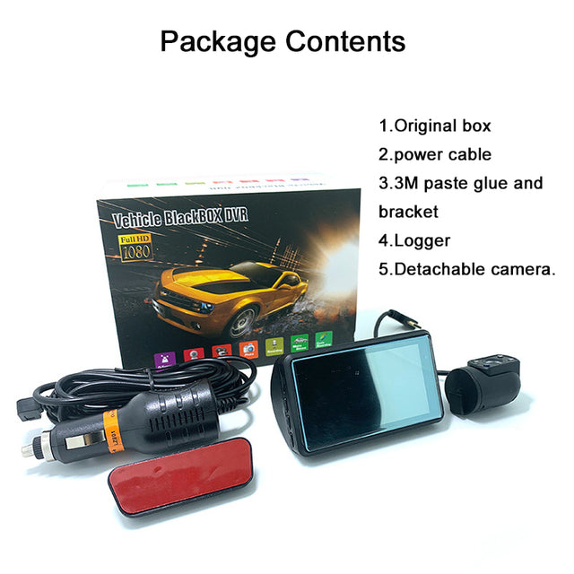 2 Lens Car Video Recorder HD1080P