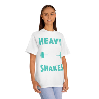 Heavy weights and protein shakes Unisex Classic Tee