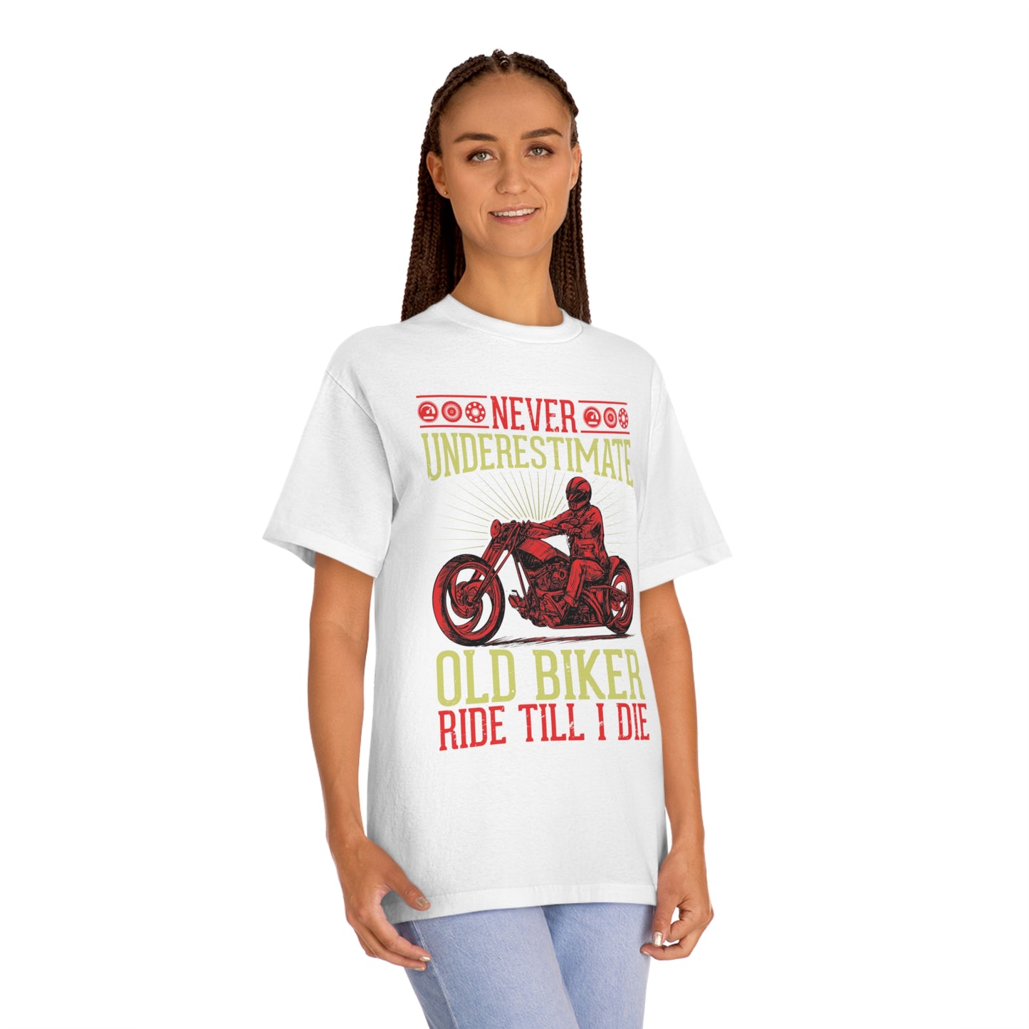 Never underestimate old rider Unisex Classic Tee