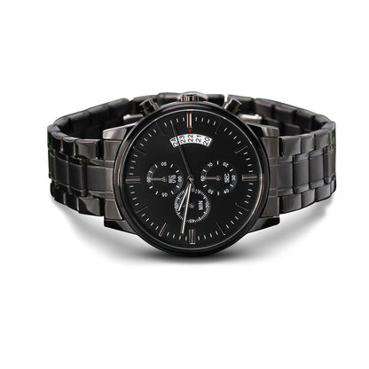 Customizable Engraved Black Chronograph Watch. - Shop 4 Me