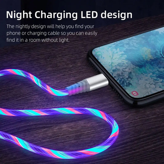 3A Glowing Cable Micro USB Type C Cable