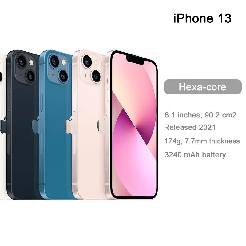 Apple iPhone 13 6.1" Super Retina XDR OLED Unlocked RAM 4GB ROM 128/256/512GB Face ID NFC A15 IOS 5G Genuine iPhone13 - Shop 4 Me