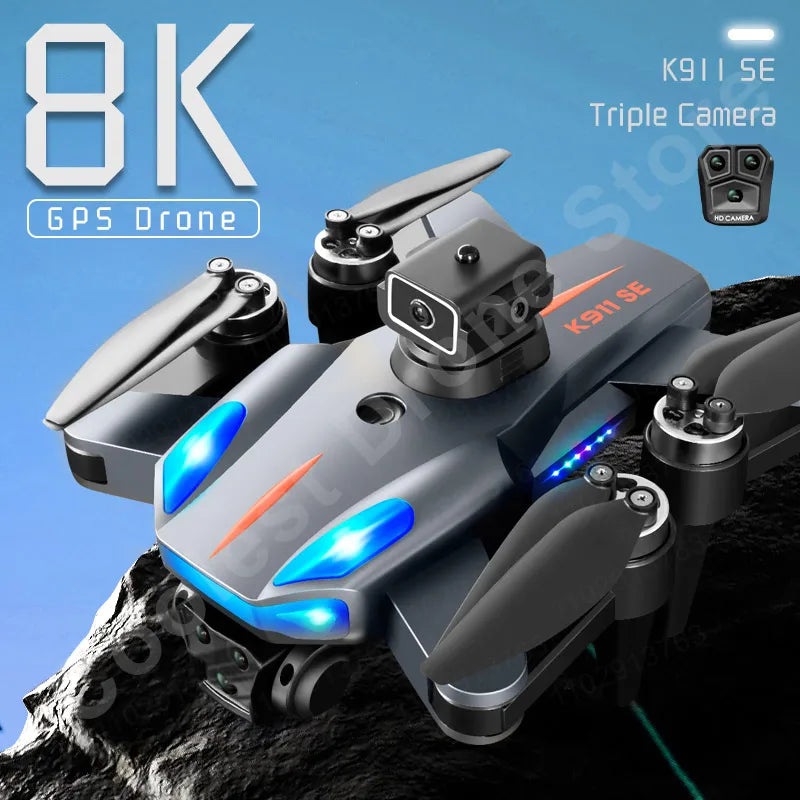 Nieuwe 2023 K911 Se Gps Drone 8K Professionele Obstakel Vermijden 4K Dualhd Camera 5G Borstelloze Motor Opvouwbare Quadcopter Geschenken Speelgoed