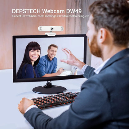 DEPSTECH DW49 4K Webcam for PC Web Cam with Noise-Canceling Microphone/ Privacy Cover/ Tripod USB Web Camera for Computer Office - Shop 4 Me