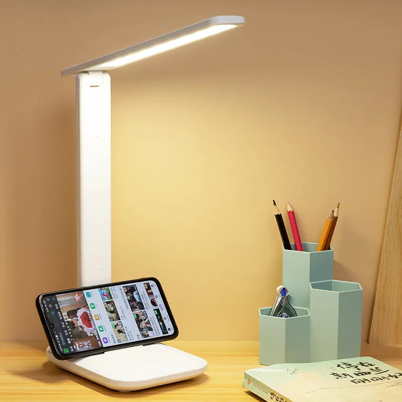 LED Table Lamp Eyes Protection Touch Dimmable LED Reading Light Student Dormitory Bedroom Reading USB Rechargable Desk Lamp - Shop 4 Me