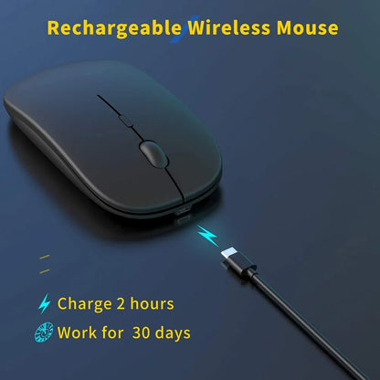 Wireless Rechargeable Mouse for Laptop Computer PC,  Slim Mini Noiseless Cordless Mouse, 2.4G Mice for Home/Office - Shop 4 Me