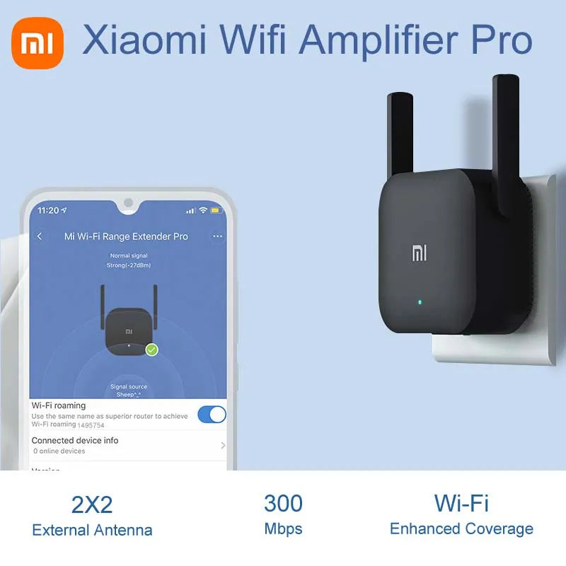 Xiaomi Original Wifi Amplifier Pro Router 300M 2.4G Repeater Network Expander Range Extender Roteader Mi Wireless Router Wi-Fi - Shop 4 Me